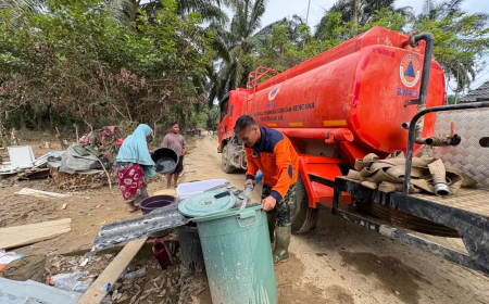 Distribusi Air Bersih bagi Warga Terdampak Bencana Aceh Tamiang Terus Digencarkan